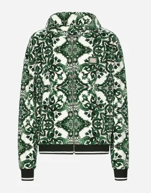 Zip-Up Hoodie With Majolica Print