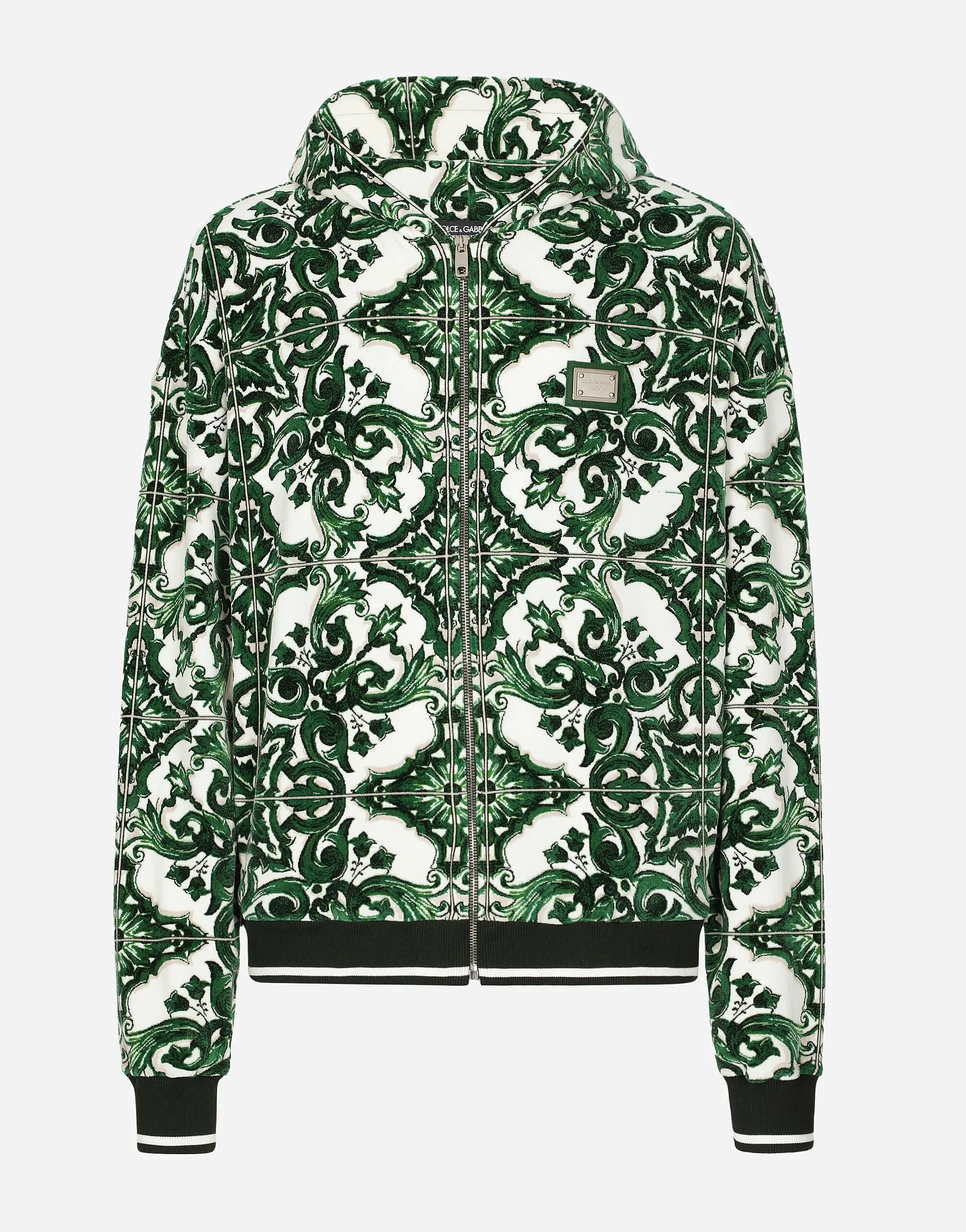 Zip-Up Hoodie With Majolica Print